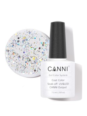 CANNI CLASSIC ΗΜΙΜΟΝΙΜΟ ΒΕΡΝΙΚΙ N. 186 SILVER GLITTER UV & LED 7.3ml