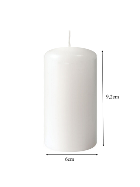 Λευκό Κυλινδρικό Κερί Κολόνα 9,2Χ6CM