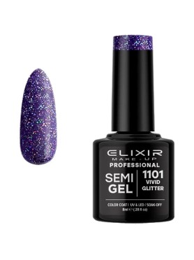 ELIXIR SEMI GEL PRO N. 1101 VIVID GLITTER UV & LED 8ML