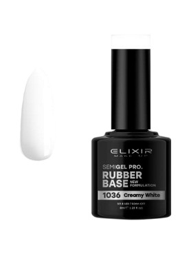 ELIXIR SEMI GEL PRO. RUBBER BASE  N. 1036 CREAMY WHITE UV & LED 8ML