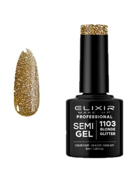 ELIXIR SEMI GEL PRO N. 1103 BLONDE GLITTER UV & LED 8ML