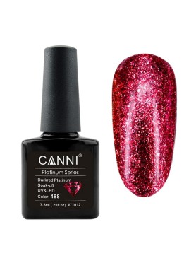 CANNI PLATINUM GEL POLISH STARRY DARK RED 488 7.3ml