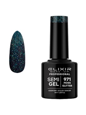 ELIXIR SEMI GEL PRO N. 971 MOSS GLITTER UV & LED 8ML