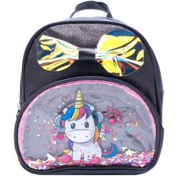 Παιδική Τσάντα Πλάτης Shiny με Unicorn & Φιογκάκι