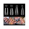 260 Soft Gel Tips Long Coffin Clear Soak Off Full Cover 10 Sizes