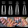 240 Soft Gel Tips Medium Almond Clear Soak Off Full Cover 10 Sizes