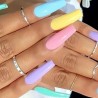 Κασετίνα με 100 Candy Colorful False Coffin Tips Χωρίς Εγκοπή