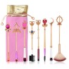 Σετ 8 Sailor Moon Πινέλα Μακιγιάζ με Μεταλλική Λαβή & Πουγκί Αποθήκευσης