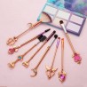 Σετ 8 Sailor Moon Πινέλα Μακιγιάζ με Μεταλλική Λαβή & Πουγκί Αποθήκευσης