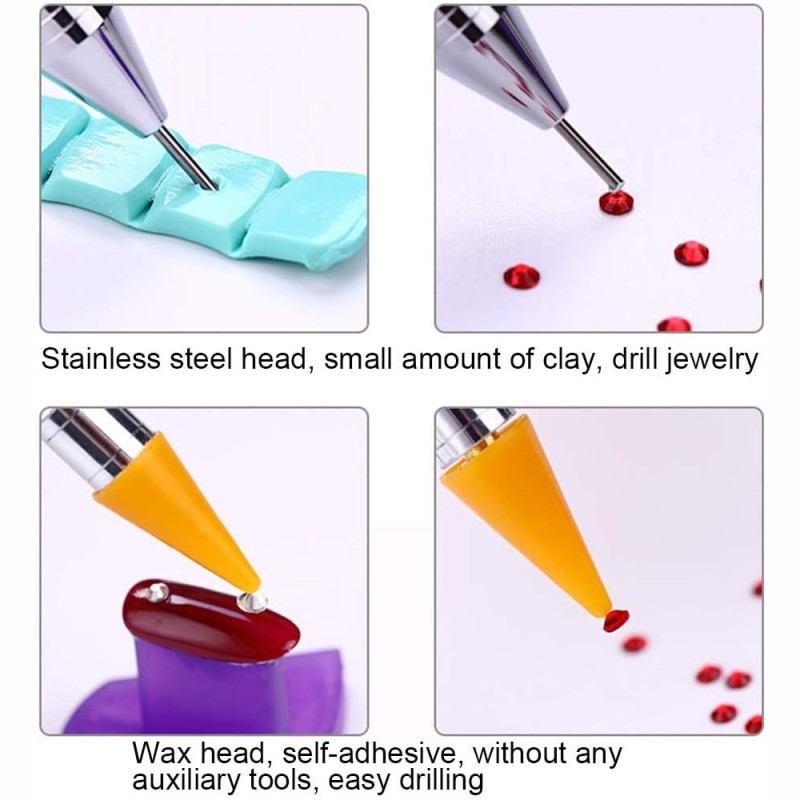 Στυλό Nail Art με Διακοσμητικά Διαμάντια Διπλής Όψης Στυλό Nail Art με Διακοσμητικά Διαμάντια Διπλής Όψης