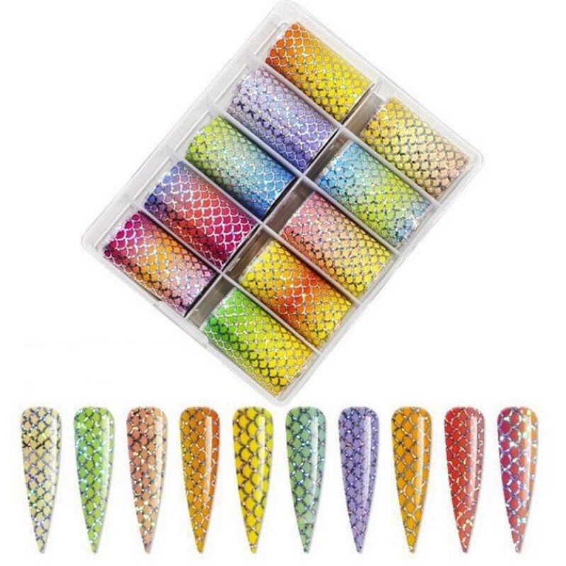 Σετ 10 Foil Stickers Διακόσμησης Νυχιών Mermaid Σετ 10 Foil Stickers Διακόσμησης Νυχιών Mermaid