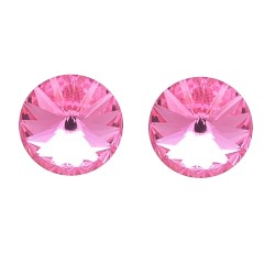 Καρφωτά Σκουλαρίκια με Ροζ Κρυστάλλους
