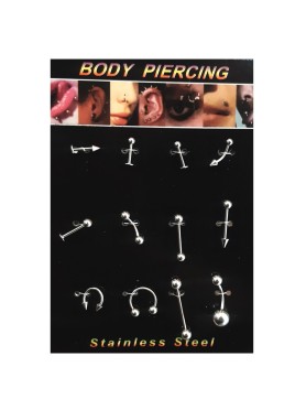 Σετ 12 Ατσάλινα Body Piercing