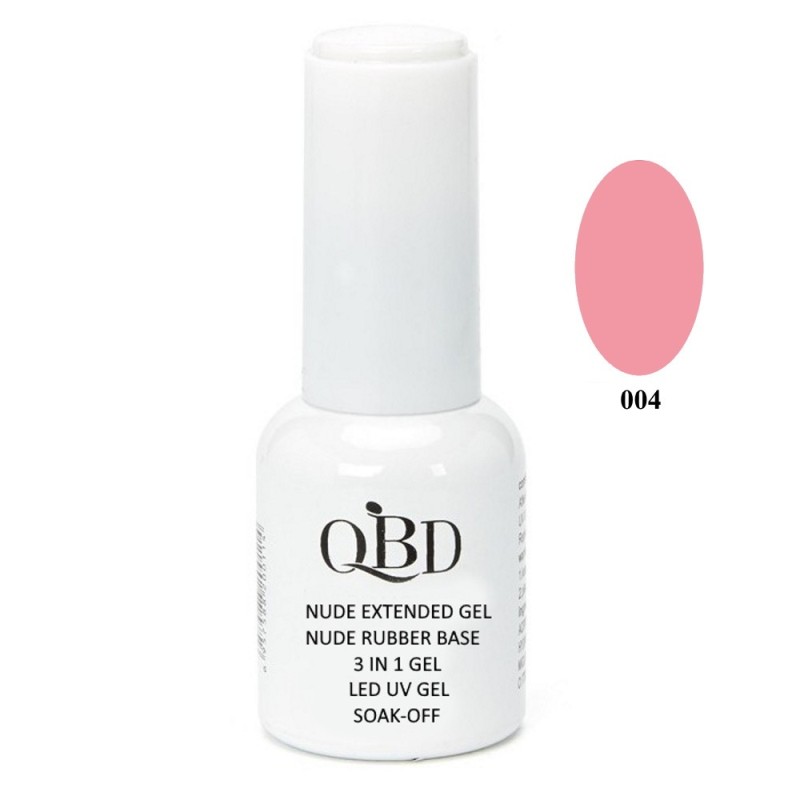 QBD Rubber Base N. 004 Nude Extended Gel 3 In 1 Gel LED & UV 12ml QBD Rubber Base N. 004 Nude Extended Gel 3 In 1 Gel LED & UV 12ml