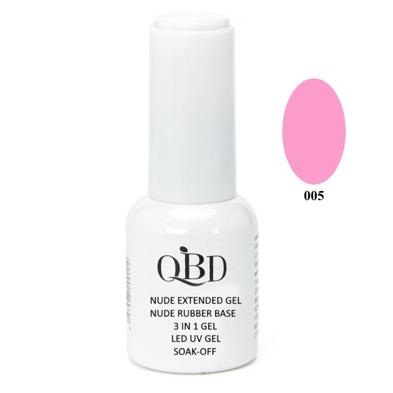 QBD Rubber Base N. 005 Nude Extended Gel 3 In 1 Gel LED & UV 12ml QBD Rubber Base N. 005 Nude Extended Gel 3 In 1 Gel LED & UV 12ml