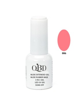 QBD Rubber Base N. 006 Nude Extended Gel 3 In 1 Gel LED & UV 12ml