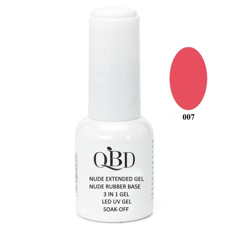 QBD Rubber Base N. 007 Nude Extended Gel 3 In 1 Gel LED & UV 12ml QBD Rubber Base N. 007 Nude Extended Gel 3 In 1 Gel LED & UV 12ml