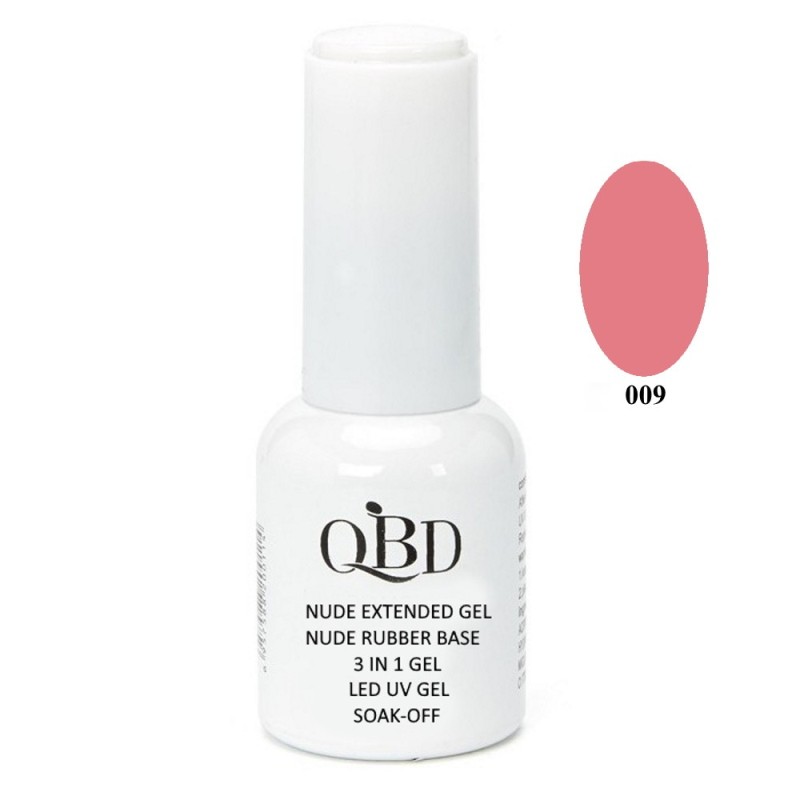 QBD Rubber Base N. 009 Nude Extended Gel 3 In 1 Gel LED & UV 12ml QBD Rubber Base N. 009 Nude Extended Gel 3 In 1 Gel LED & UV 12ml
