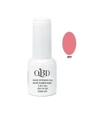 QBD Rubber Base N. 009 Nude Extended Gel 3 In 1 Gel LED & UV 12ml