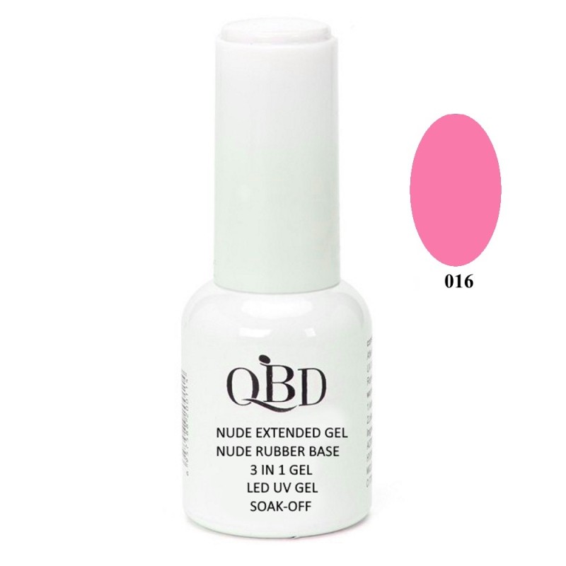QBD Rubber Base N. 016 Nude Extended Gel 3 In 1 Gel LED & UV 12ml QBD Rubber Base N. 016 Nude Extended Gel 3 In 1 Gel LED & UV 12ml