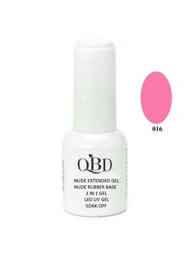 QBD Rubber Base N. 016 Nude Extended Gel 3 In 1 Gel LED & UV 12ml