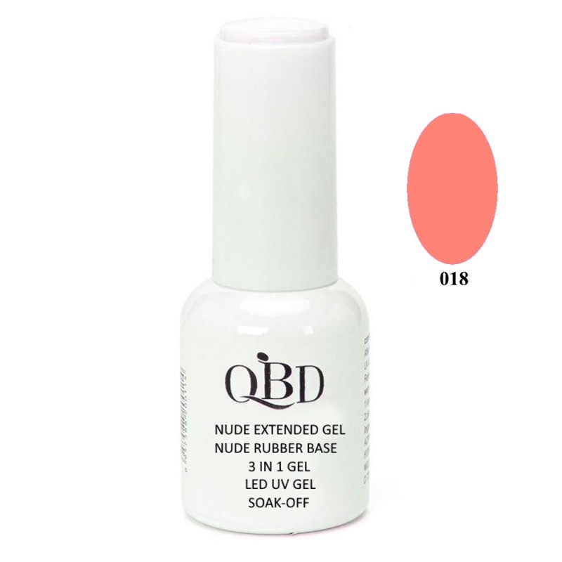QBD Rubber Base N. 018 Nude Extended Gel 3 In 1 Gel LED & UV 12ml QBD Rubber Base N. 018 Nude Extended Gel 3 In 1 Gel LED & UV 12ml