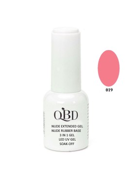 QBD Rubber Base N. 019 Nude Extended Gel 3 In 1 Gel LED & UV 12ml