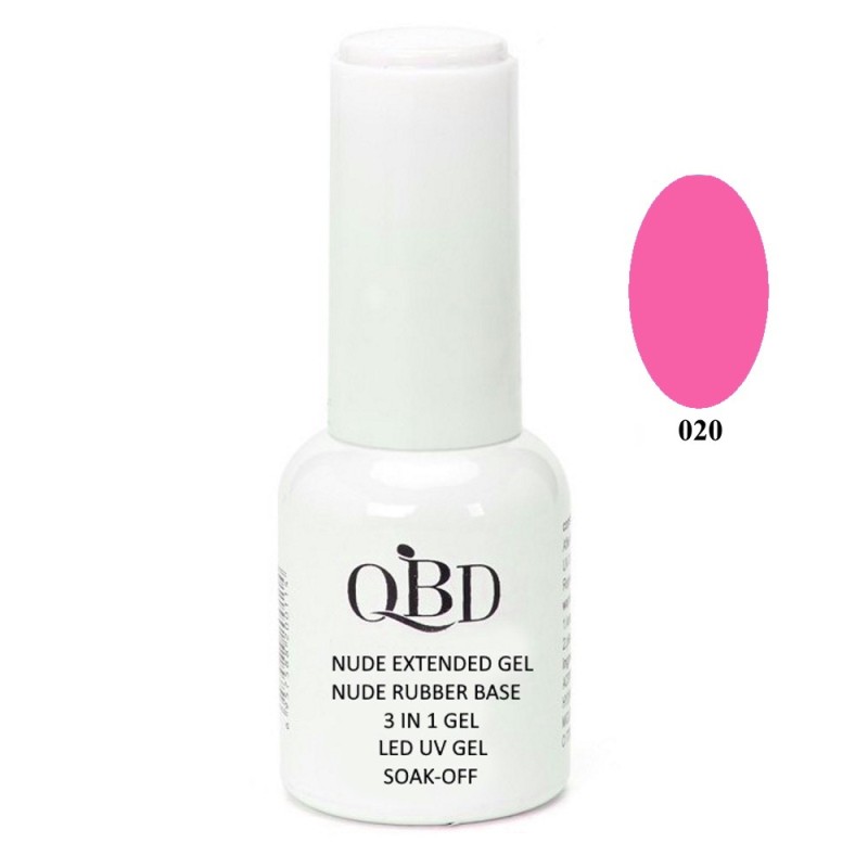 QBD Rubber Base N. 020 Nude Extended Gel 3 In 1 Gel LED & UV 12ml QBD Rubber Base N. 020 Nude Extended Gel 3 In 1 Gel LED & UV 12ml