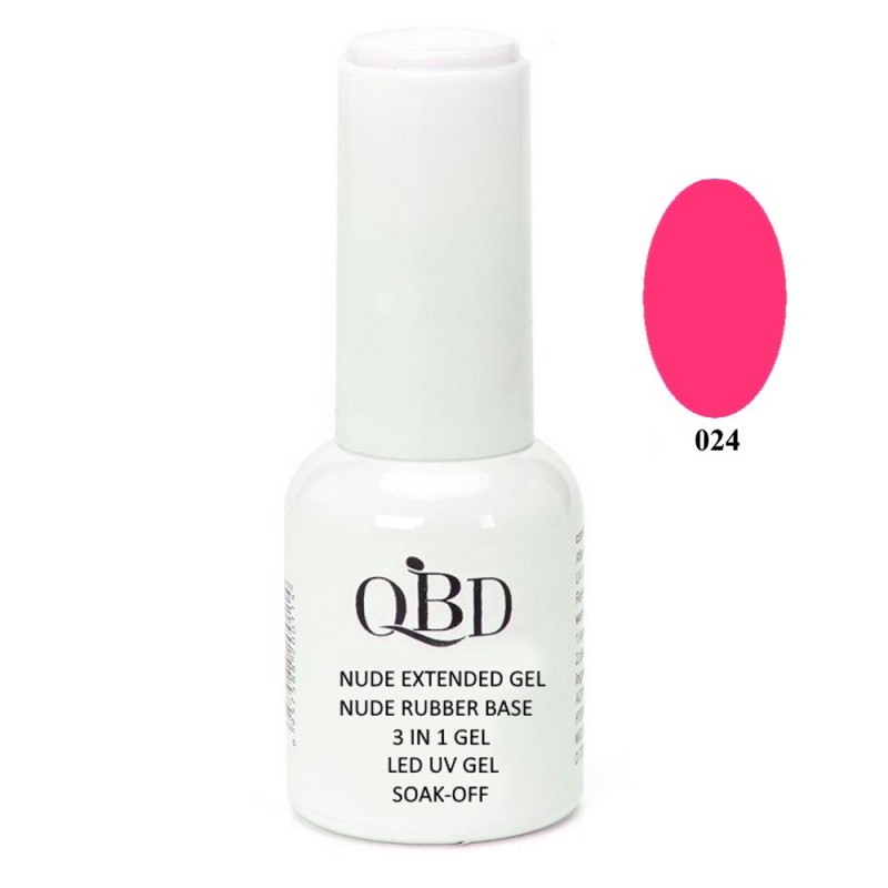 QBD Rubber Base N. 024 Nude Extended Gel 3 In 1 Gel LED & UV 12ml QBD Rubber Base N. 024 Nude Extended Gel 3 In 1 Gel LED & UV 12ml