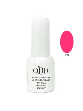QBD Rubber Base N. 024 Nude Extended Gel 3 In 1 Gel LED & UV 12ml