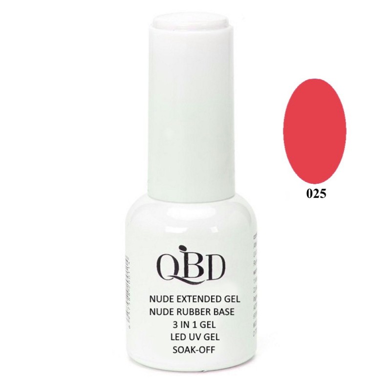 QBD Rubber Base N. 025 Nude Extended Gel 3 In 1 Gel LED & UV 12ml QBD Rubber Base N. 025 Nude Extended Gel 3 In 1 Gel LED & UV 12ml