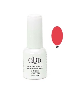 QBD Rubber Base N. 025 Nude Extended Gel 3 In 1 Gel LED & UV 12ml
