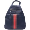 Μαύρη Τσάντα Πλάτης Backpack με Κόκκινη Ρίγα Στο Κέντρο