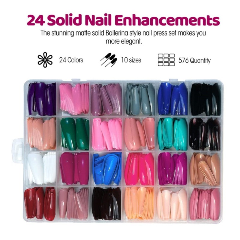 576 False Nails Χωρίς Εγκοπή σε Κασετίνα 576 False Nails Χωρίς Εγκοπή σε Κασετίνα