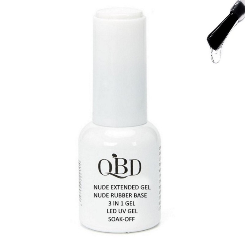 QBD Rubber Base N. 001 (Clear) Nude Extended Gel 3 In 1 Gel LED & UV 12ml QBD Rubber Base N. 001 (Clear) Nude Extended Gel 3 In 1 Gel LED & UV 12ml