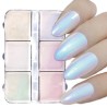Σετ 6 Holograph Aurora Nail Art Σκόνες Νυχιών