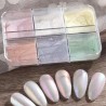 Σετ 6 Holograph Aurora Nail Art Σκόνες Νυχιών