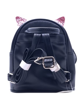 Παιδική Τσάντα Backpack Cat με Ροζ Glitter Αυτάκια