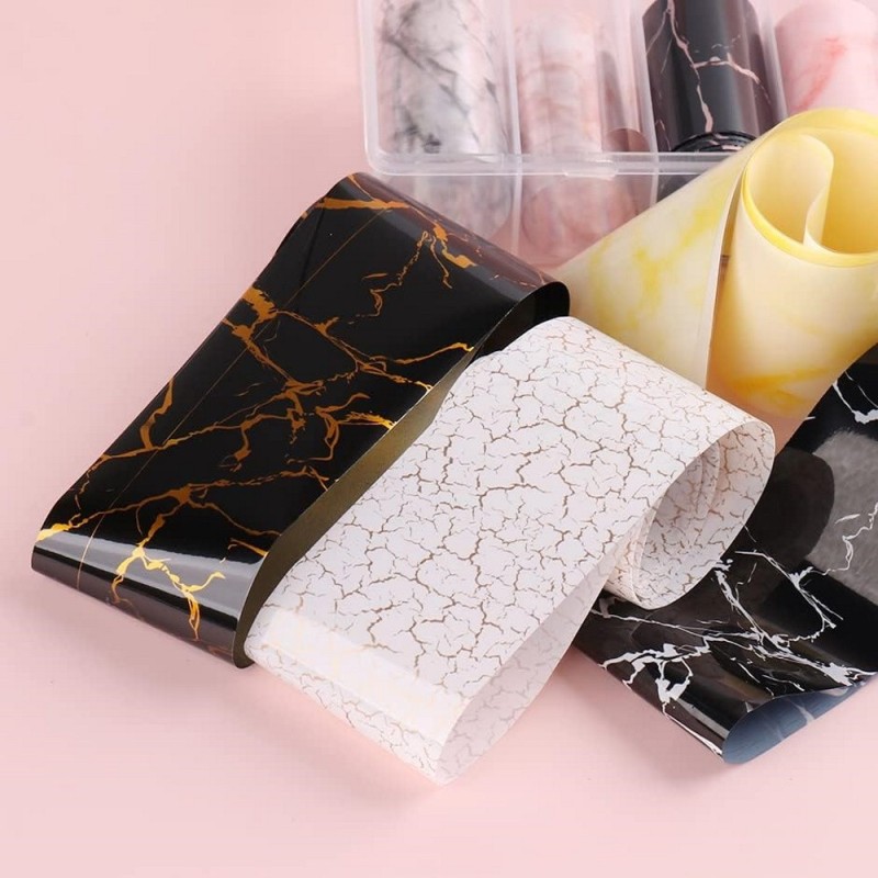 Σετ 10 Foil Stickers Διακόσμησης Νυχιών Marble Σετ 10 Foil Stickers Διακόσμησης Νυχιών Marble