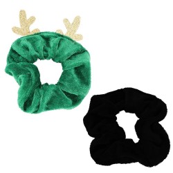 Σετ 2 Βελούδινα Christmas Antlers Scrunchies