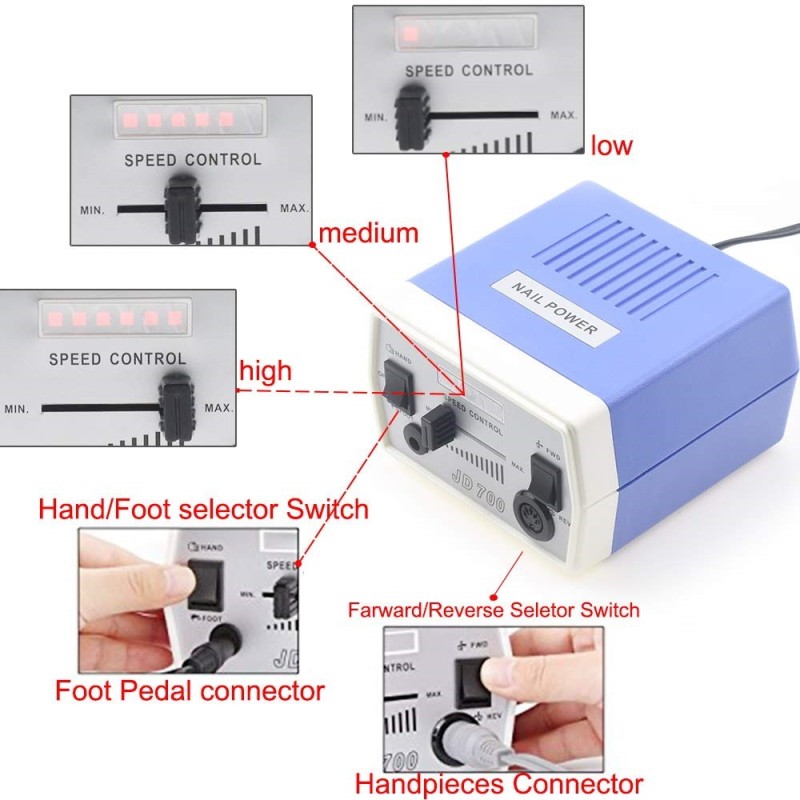 Ηλεκτρικός Τροχός Manicure & Pedicure JD-700 35W Ηλεκτρικός Τροχός Manicure & Pedicure JD-700 35W
