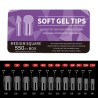 550 Medium Square Soft Gel Tips 11 Sizes