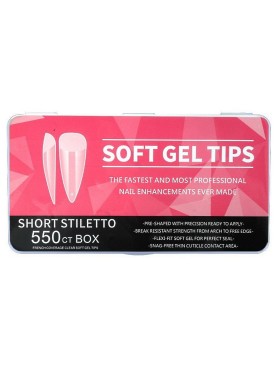 550 Short Stiletto Soft Gel Tips 11 Sizes