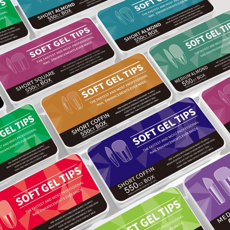 550 Short Coffin Soft Gel Tips 11 Sizes 550 Short Coffin Soft Gel Tips 11 Sizes