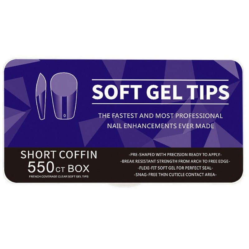 550 Short Coffin Soft Gel Tips 11 Sizes 550 Short Coffin Soft Gel Tips 11 Sizes