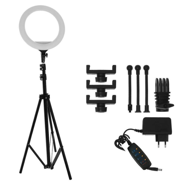 Led Ring Light 14" με Τρίποδο & 3 Clips Στήριξης Κινητού QX-360 Led Ring Light 14" με Τρίποδο & 3 Clips Στήριξης Κινητού QX-360