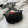 Μαύρο Bum Bag με Στρας & Αποσπώμενο Πορτοφολάκι