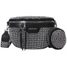 Μαύρο Bum Bag με Στρας & Αποσπώμενο Πορτοφολάκι