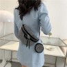 Μαύρο Bum Bag με Στρας & Αποσπώμενο Πορτοφολάκι