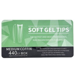440 Medium Coffin Soft Gel Tips 11 Sizes